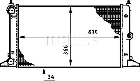 MAHLE CR 641 000S - Радиатор, охлаждане на двигателя vvparts.bg