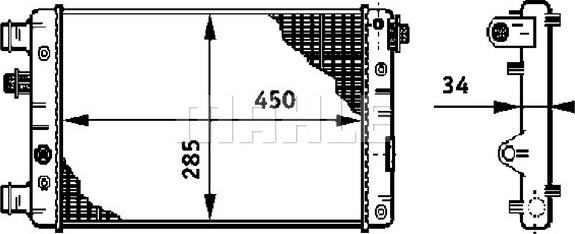 MAHLE CR 632 000S - Радиатор, охлаждане на двигателя vvparts.bg