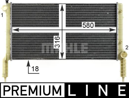 MAHLE CR 1991 000P - Радиатор, охлаждане на двигателя vvparts.bg