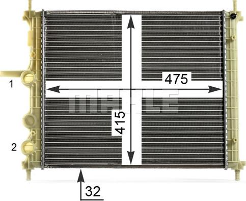 MAHLE CR 1998 000P - Радиатор, охлаждане на двигателя vvparts.bg