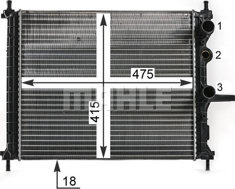 MAHLE CR 1993 000P - Радиатор, охлаждане на двигателя vvparts.bg