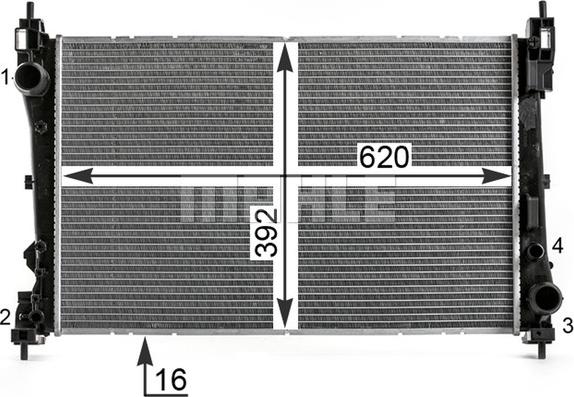 MAHLE CR 1997 000P - Радиатор, охлаждане на двигателя vvparts.bg