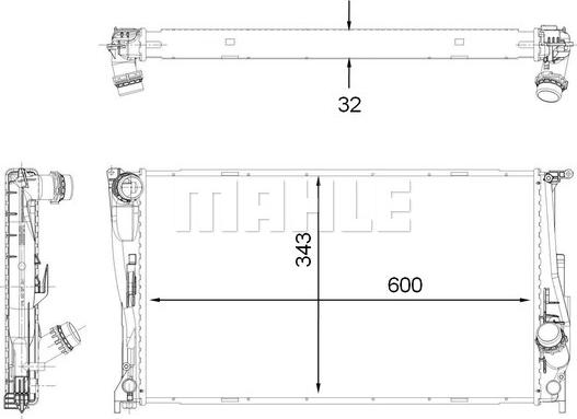 MAHLE CR 1923 000P - Радиатор, охлаждане на двигателя vvparts.bg