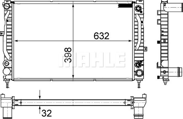 MAHLE CR 1414 000S - Радиатор, охлаждане на двигателя vvparts.bg