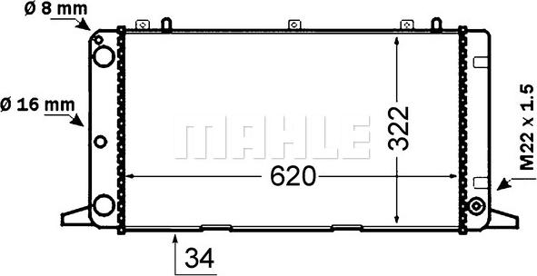 MAHLE CR 1415 000S - Радиатор, охлаждане на двигателя vvparts.bg