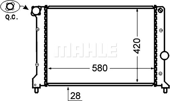 MAHLE CR 1413 000P - Радиатор, охлаждане на двигателя vvparts.bg