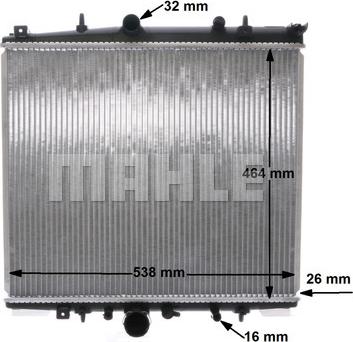 MAHLE CR 1435 000S - Радиатор, охлаждане на двигателя vvparts.bg