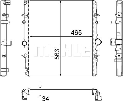 MAHLE CR 1436 000S - Радиатор, охлаждане на двигателя vvparts.bg