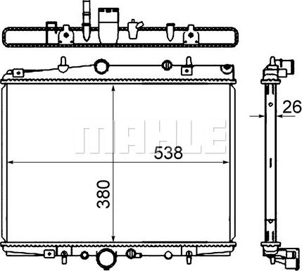 MAHLE CR 1433 000S - Радиатор, охлаждане на двигателя vvparts.bg