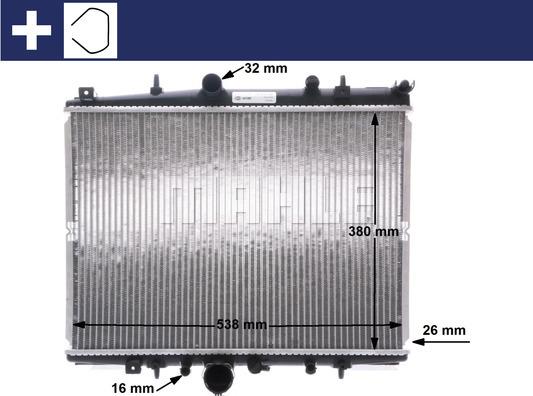 MAHLE CR 1433 000S - Радиатор, охлаждане на двигателя vvparts.bg