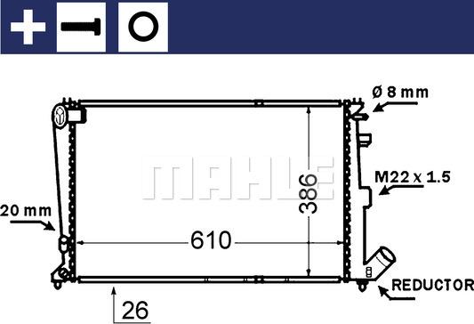 MAHLE CR 1429 000S - Радиатор, охлаждане на двигателя vvparts.bg