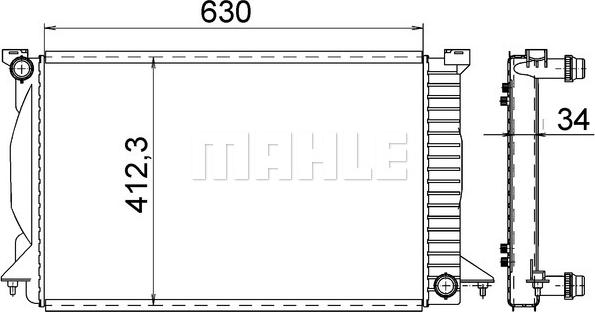 MAHLE CR 1421 000S - Радиатор, охлаждане на двигателя vvparts.bg