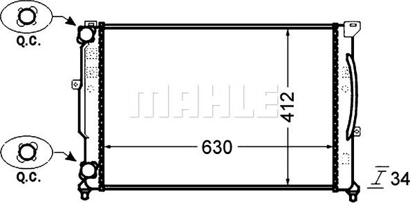 MAHLE CR 1423 000P - Радиатор, охлаждане на двигателя vvparts.bg