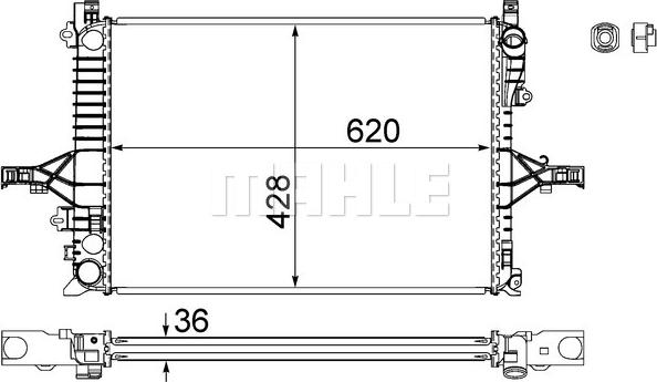 MAHLE CR 1546 000S - Радиатор, охлаждане на двигателя vvparts.bg