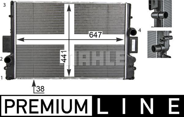 MAHLE CR 1551 000P - Радиатор, охлаждане на двигателя vvparts.bg