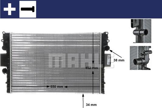 MAHLE CR 1551 000S - Радиатор, охлаждане на двигателя vvparts.bg