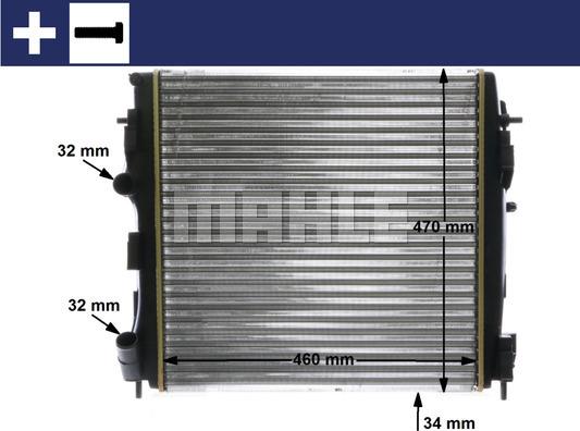 MAHLE CR 1506 000S - Радиатор, охлаждане на двигателя vvparts.bg