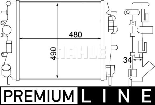 MAHLE CR 1507 000P - Радиатор, охлаждане на двигателя vvparts.bg