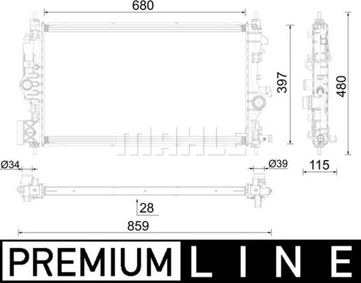 MAHLE CR 1697 000P - Радиатор, охлаждане на двигателя vvparts.bg