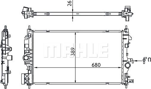 MAHLE CR 1697 000S - Радиатор, охлаждане на двигателя vvparts.bg