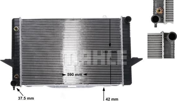 MAHLE CR 164 000S - Радиатор, охлаждане на двигателя vvparts.bg