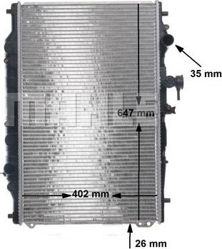 MAHLE CR 160 000S - Радиатор, охлаждане на двигателя vvparts.bg