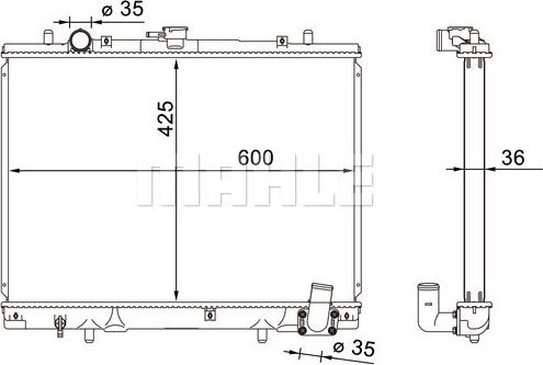 MAHLE CR 1608 000S - Радиатор, охлаждане на двигателя vvparts.bg