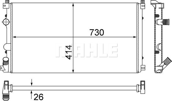 MAHLE CR 1683 000S - Радиатор, охлаждане на двигателя vvparts.bg