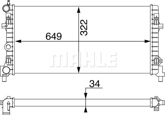 MAHLE CR 1096 000S - Радиатор, охлаждане на двигателя vvparts.bg