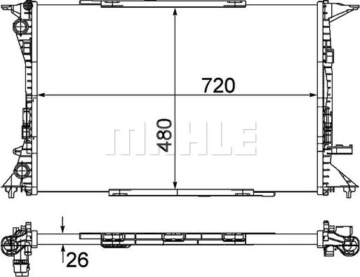 MAHLE CR 1060 000P - Радиатор, охлаждане на двигателя vvparts.bg