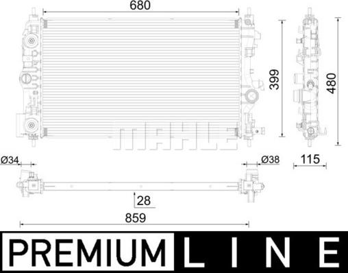 MAHLE CR 1011 000P - Радиатор, охлаждане на двигателя vvparts.bg