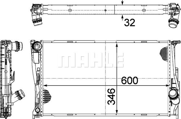 MAHLE CR 1084 000P - Радиатор, охлаждане на двигателя vvparts.bg