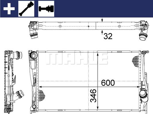 MAHLE CR 1084 000S - Радиатор, охлаждане на двигателя vvparts.bg