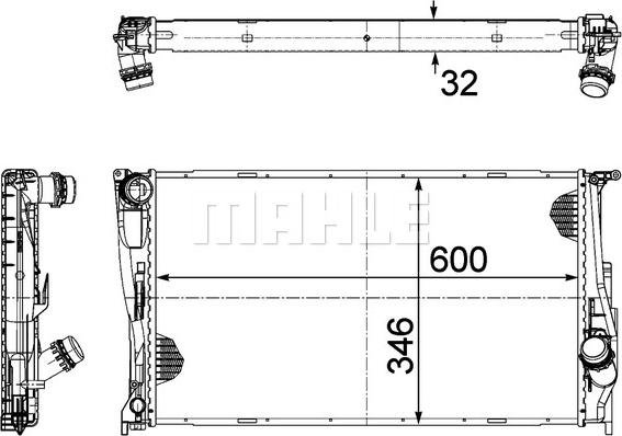 MAHLE CR 1085 000P - Радиатор, охлаждане на двигателя vvparts.bg