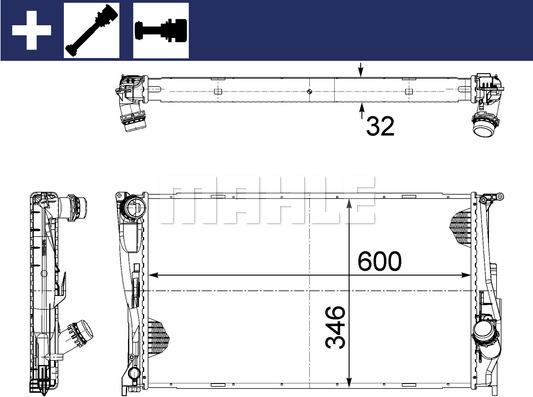 MAHLE CR 1085 000S - Радиатор, охлаждане на двигателя vvparts.bg