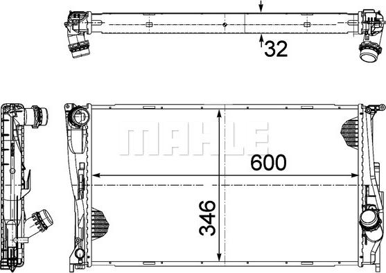 MAHLE CR 1083 000P - Радиатор, охлаждане на двигателя vvparts.bg