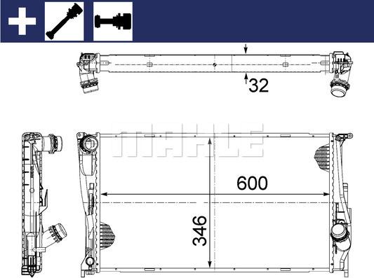 MAHLE CR 1083 000S - Радиатор, охлаждане на двигателя vvparts.bg