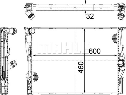 MAHLE CR 1087 000S - Радиатор, охлаждане на двигателя vvparts.bg