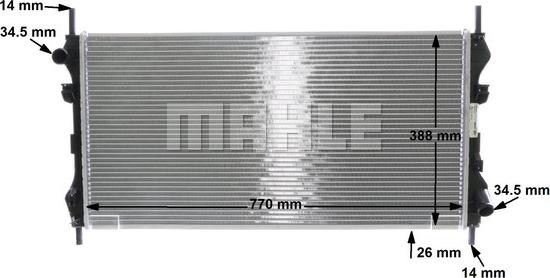 MAHLE CR 1143 000S - Радиатор, охлаждане на двигателя vvparts.bg