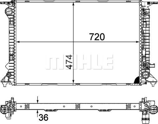 MAHLE CR 1134 000P - Радиатор, охлаждане на двигателя vvparts.bg