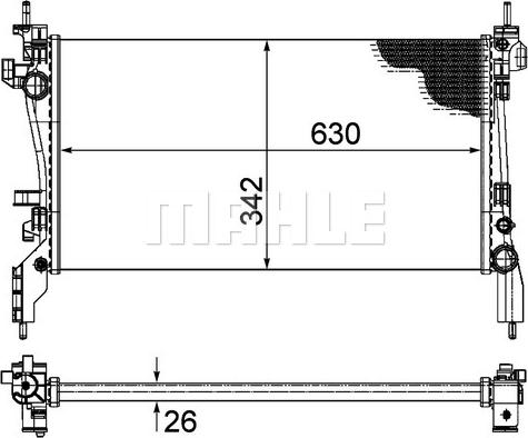 MAHLE CR 1120 000P - Радиатор, охлаждане на двигателя vvparts.bg