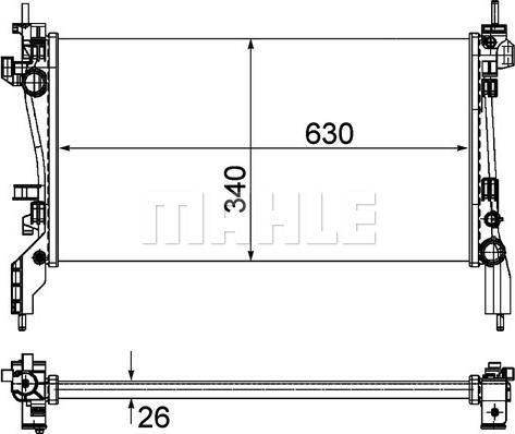 MAHLE CR 1122 000P - Радиатор, охлаждане на двигателя vvparts.bg