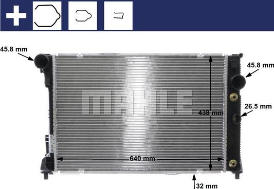 MAHLE CR 1176 000S - Радиатор, охлаждане на двигателя vvparts.bg
