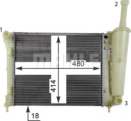 MAHLE CR 1859 000P - Радиатор, охлаждане на двигателя vvparts.bg