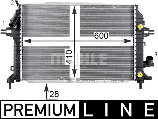 MAHLE CR 1857 000P - Радиатор, охлаждане на двигателя vvparts.bg