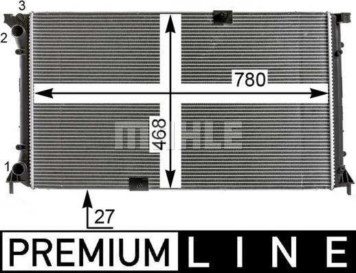 MAHLE CR 18 000P - Радиатор, охлаждане на двигателя vvparts.bg