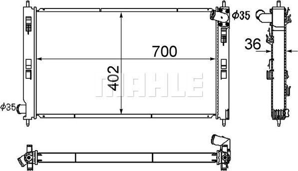 MAHLE CR 1882 000S - Радиатор, охлаждане на двигателя vvparts.bg