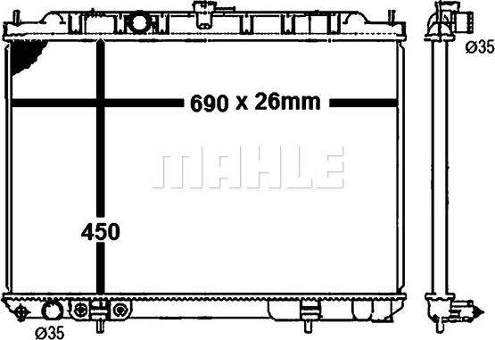 MAHLE CR 1877 000S - Радиатор, охлаждане на двигателя vvparts.bg