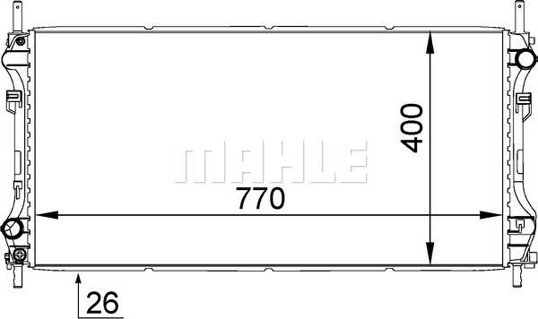 MAHLE CR 1346 000S - Радиатор, охлаждане на двигателя vvparts.bg