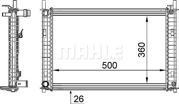 MAHLE CR 1356 000S - Радиатор, охлаждане на двигателя vvparts.bg